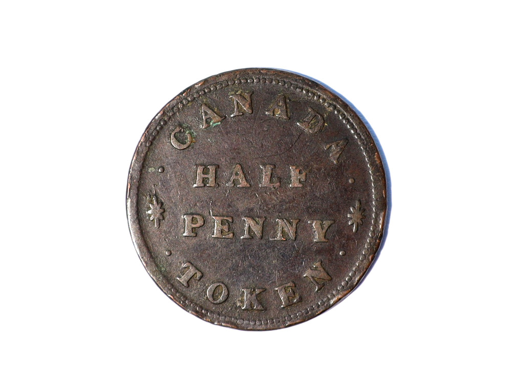 1830 Canada For Public Accommodation Half Penny Token SAILING SHIP #QQ41