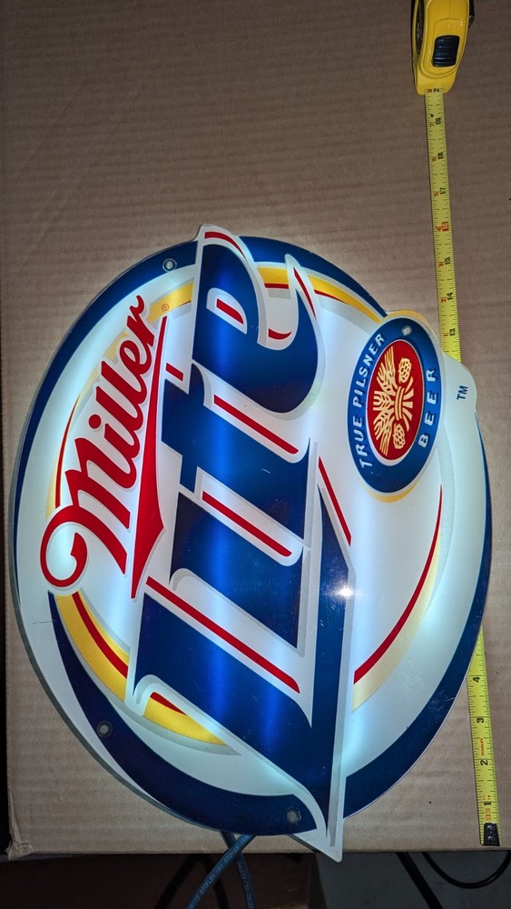 Miller Lite Panel with neon back tubing (used)