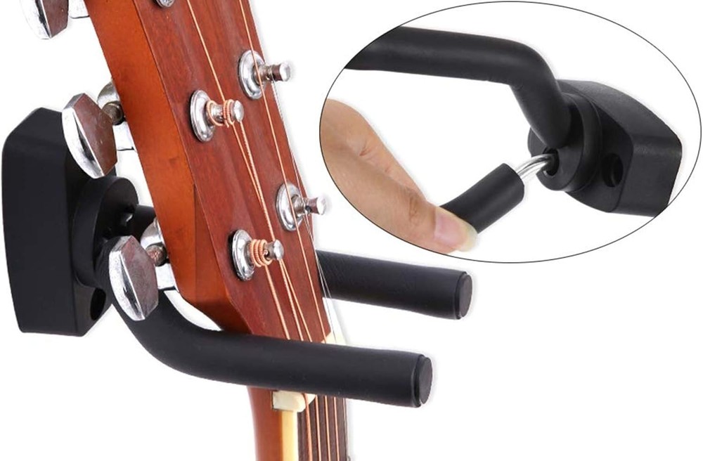 2-Pack Guitar Wall Mount Hangers - Adjustable, Non-Marring Wall Hooks for Gui...