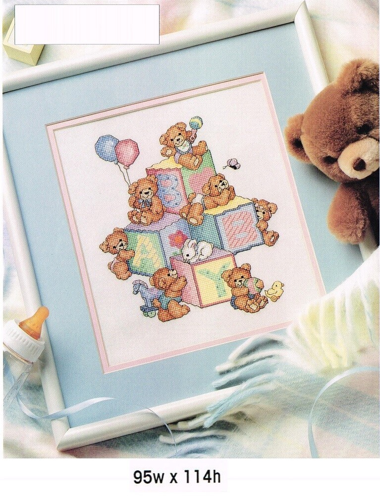BEARS 'N' BLOCKS   CROSS STITCH PATTERN ONLY  -  4B15 /   TL   EEUP