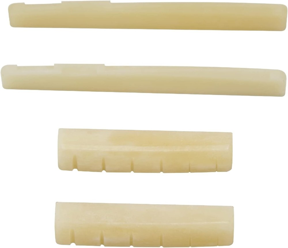Acoustic Guitar Bridge & Nut 6-String Unbleached Natural Bone 2 Pair