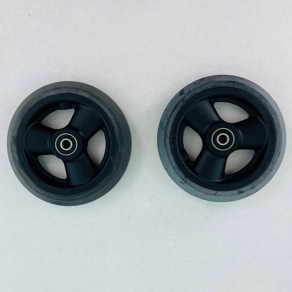 Primo Pr1mo Front Caster Wheel Pair For Wheelchair Solid Black 1" Width