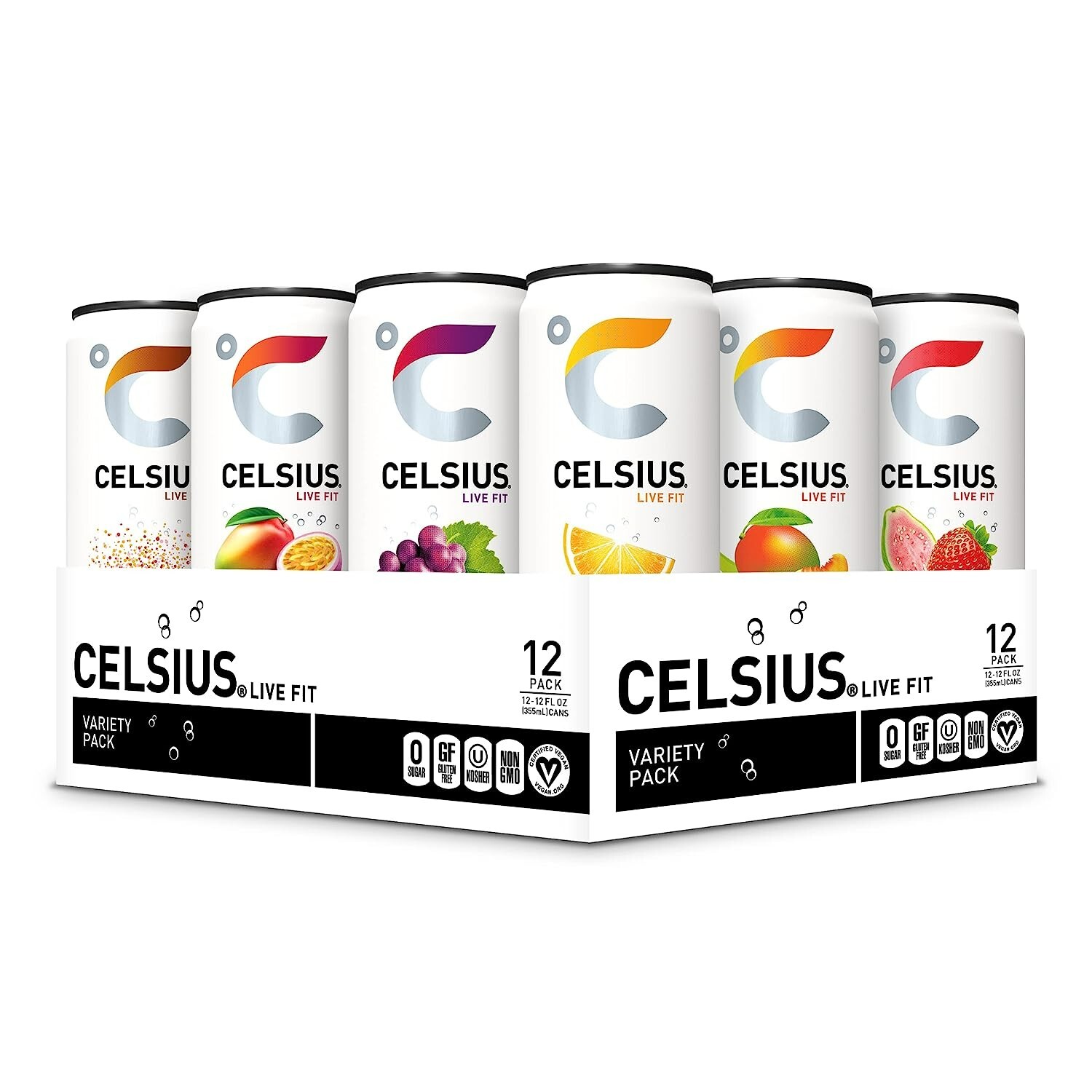 CELSIUS - Functional Essential Energy Drink,  12oz -  Variety Pack, 12 Cans