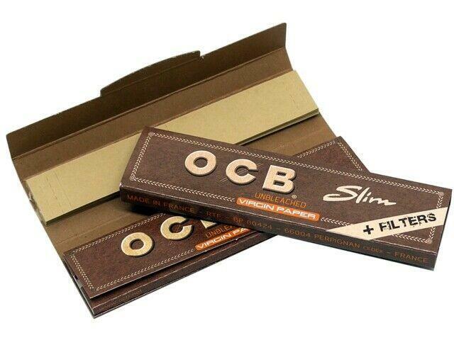OCB Virgin Brown King Size Unbleached + Filter Tips Rolling Papers 16 Booklets