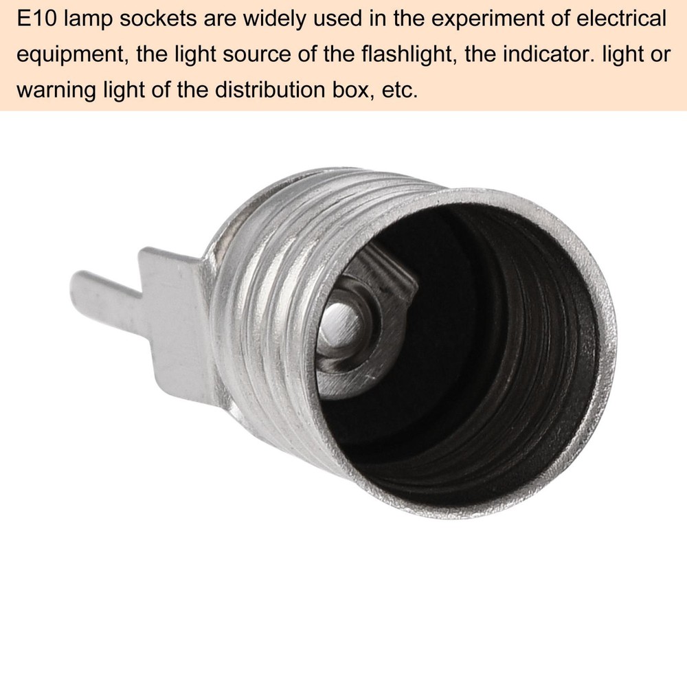 E10 Lamp Socket 30VDC 0.5A 2W 2Pin Bulb Holder Screw Base 10pcs