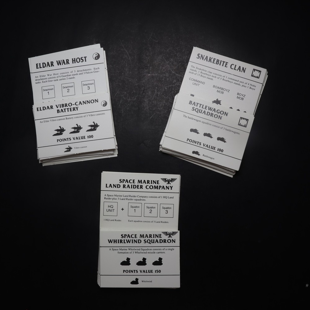 Epic, Space Marine 2nd Ed. Base Game Cards, Complete , Games Workshop