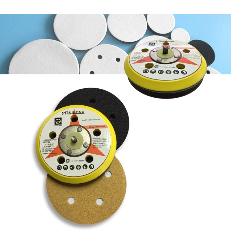5 Inch 5 Hole Soft Sponge Cushion Interface Buffer Backing Pads For Sanding Pad