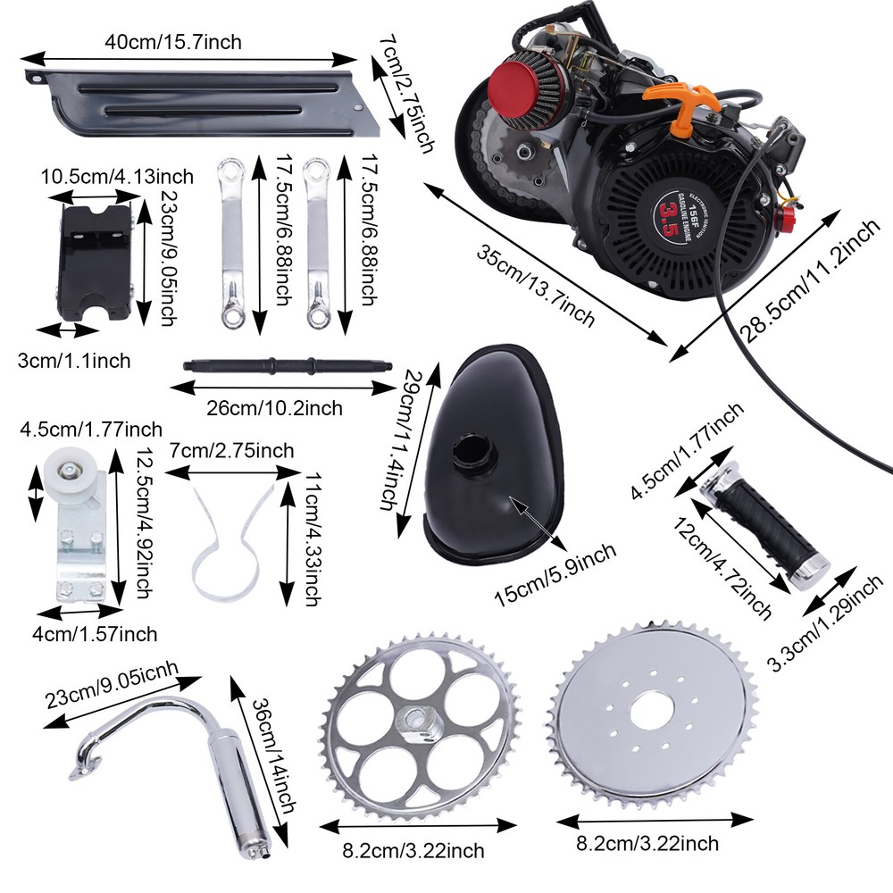 100cc 4 Stroke Bicycle Engine Kit Set Gas Motorized Motor Bike Modified Engine