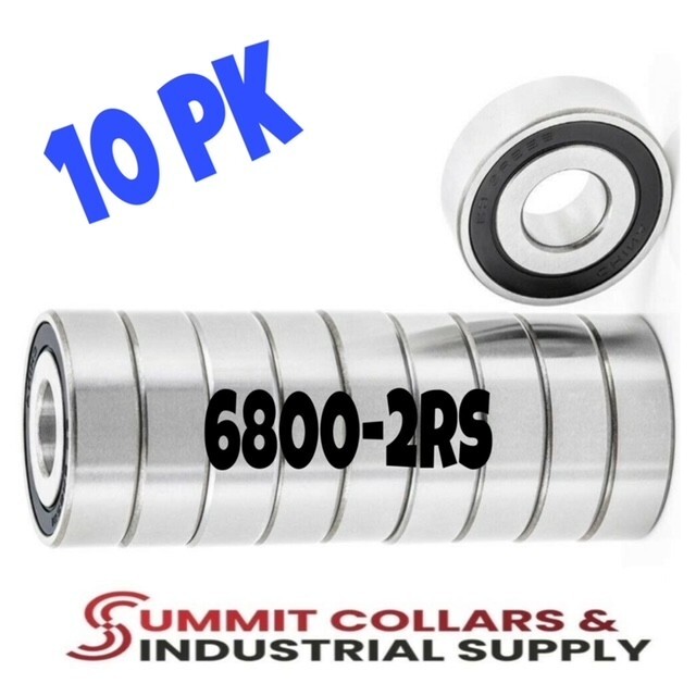 6800-2RS Ball Bearing Supreme Rubber Sealed 10x19x5 mm (Qty 10)