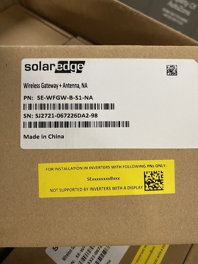SolarEdge Wireless Gateway & Antenna Kit SE-WFGW-B-S1-NA, Quantity Available
