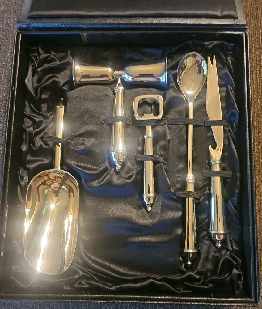 Towle Silverplate 5 Piece Bartender Set In Box