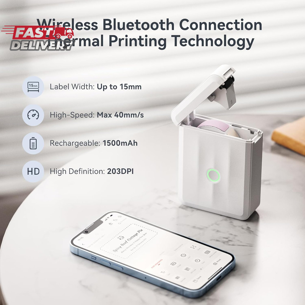 NIIMBOT D110 Upgraded Version Mini Label Maker Machine with Tape, Portable Bluet