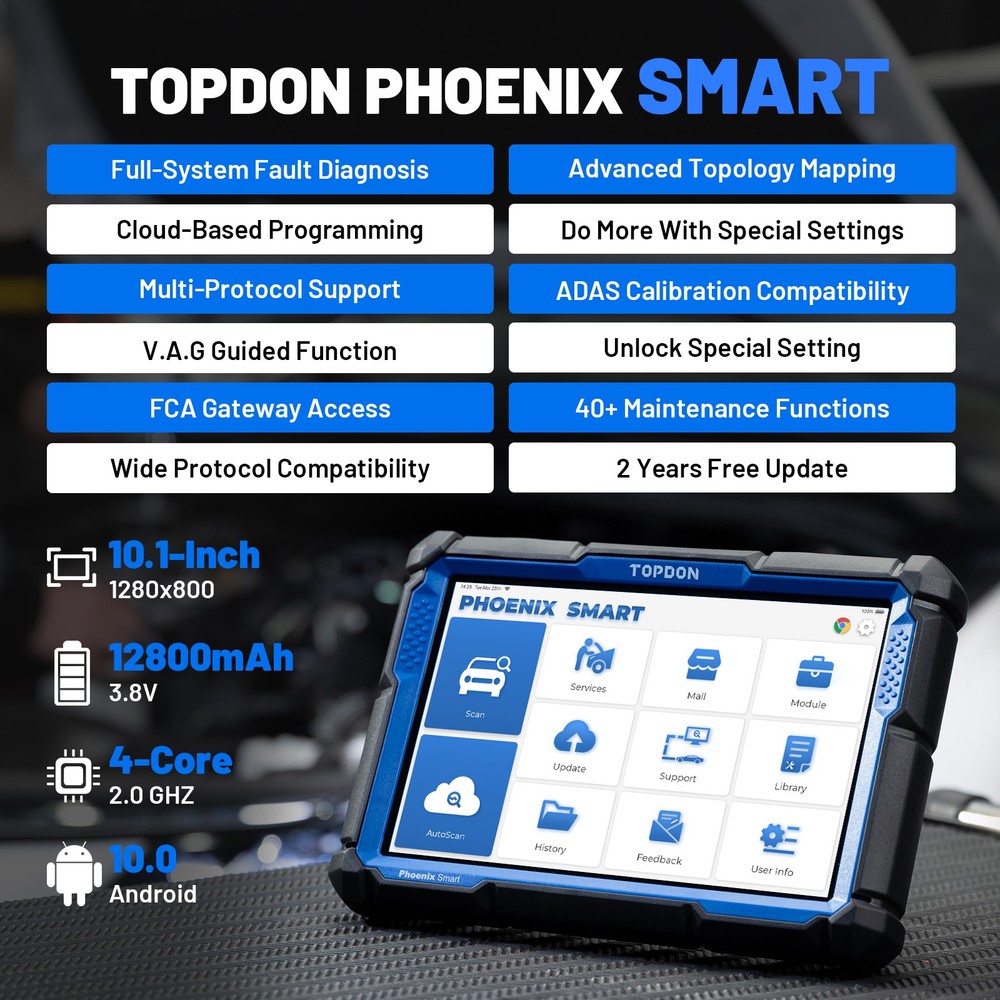 2025 New TOPDON Phoenix Smart ULTRA Diagnostic Scanner Tool ECU Programming ADAS