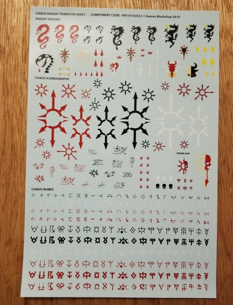 Warhammer 40k Chaos Knight Desecrator Transfer Bits