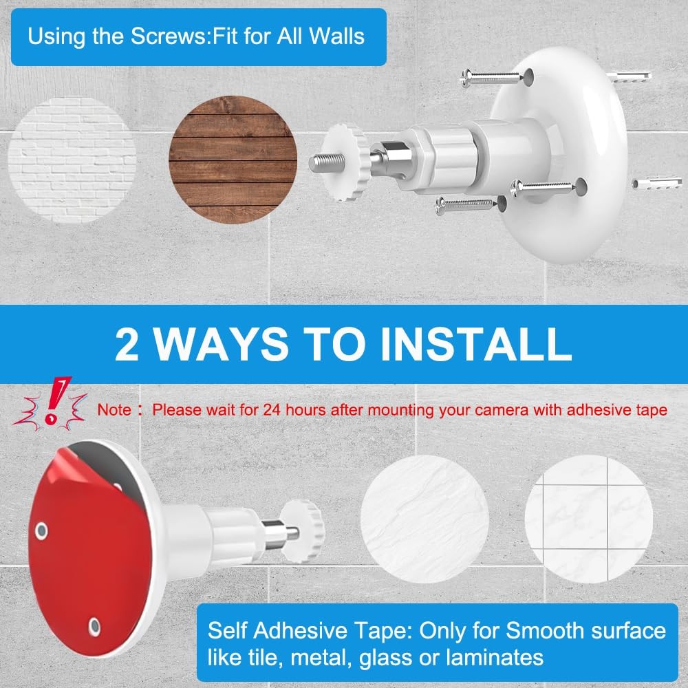 1 Pack Adhesive Ring Camera Mount Stick Up Holder 1 Pack, White