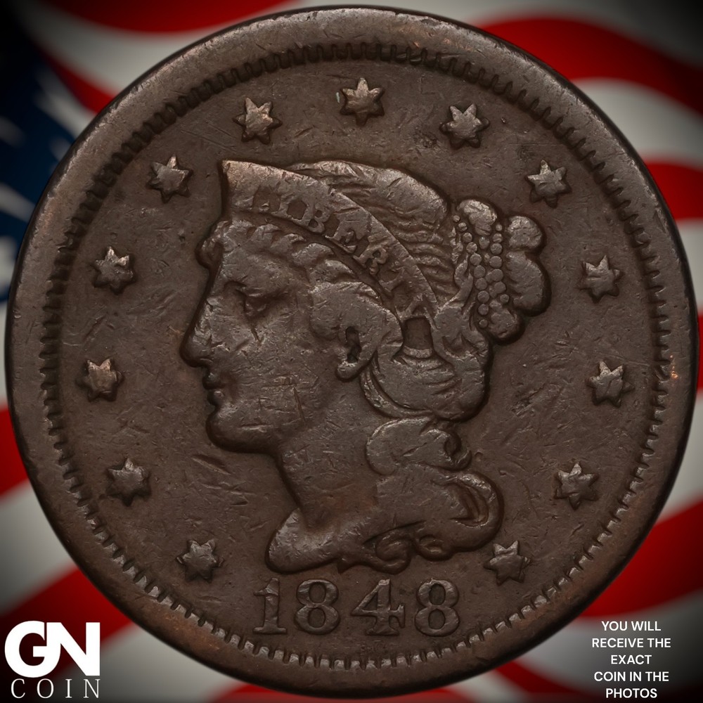 1848 Braided Hair Large Cent A3014