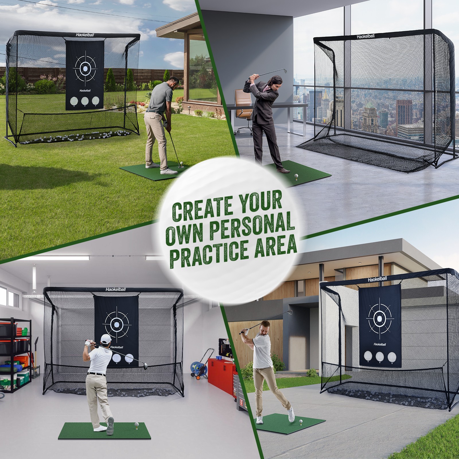 10x7.5ft Heavy Duty Steel Frame Golf Practice Net for Driving with Target Cloth