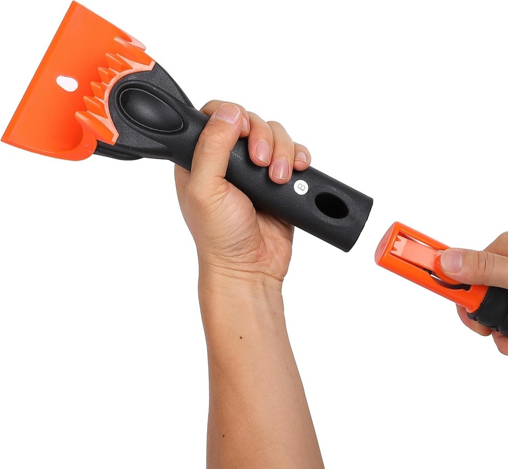 Versatile 39" Extendable Snow Brush with Wide Squeegee & Detachable Scraper