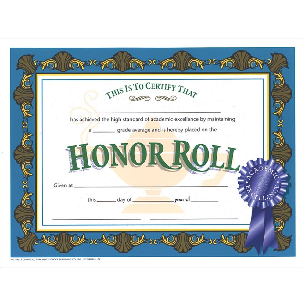 Honor Roll Certificates
