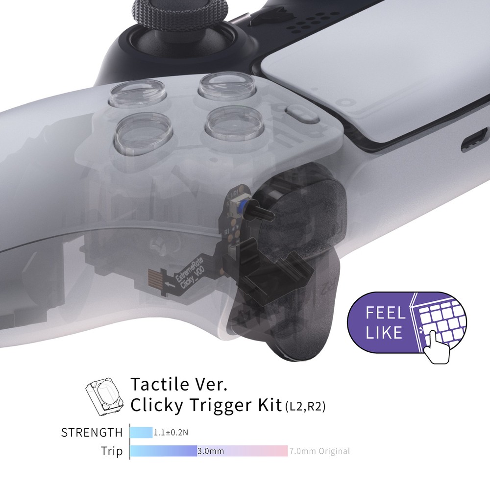 eXtremeRate Clicky Hair Trigger Kit Shoulder Buttons Bumper for PS5 Controller