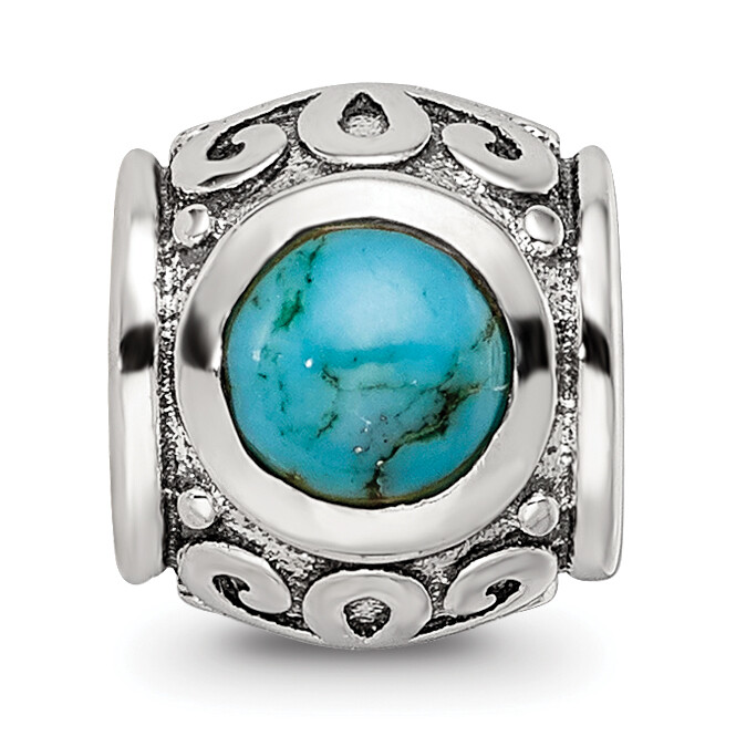 Silver Reflections Turquoise Bead QRS415