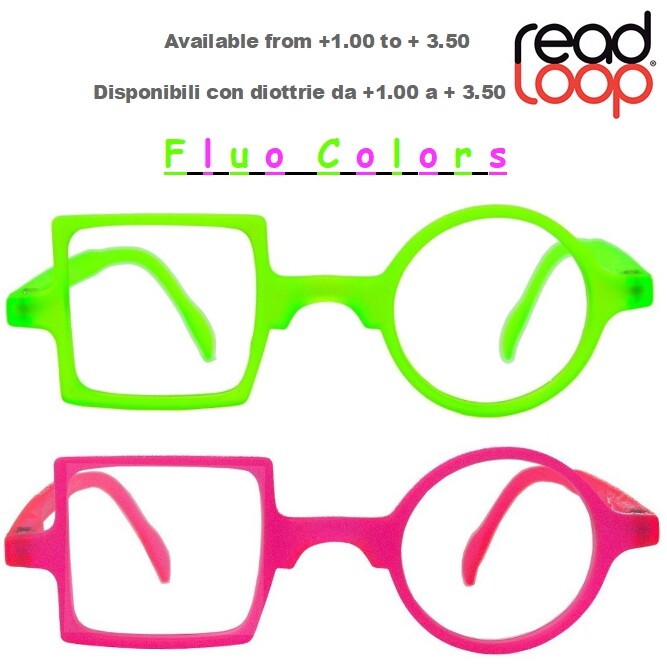 Occhiale Lettura/Reading Glasses Quadro/Tondo ReadLoop Patchwork FLUO COLORS