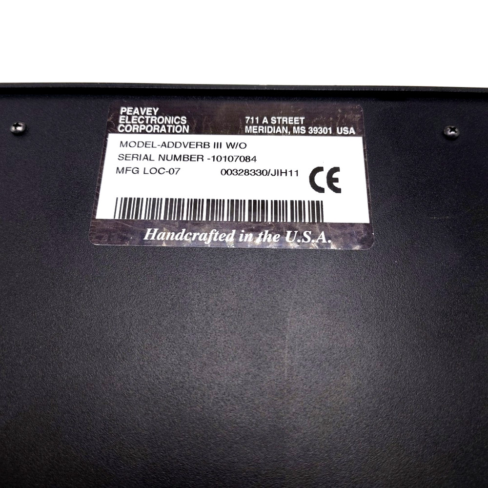 Peavey AddVerb III 3 Digital Studio Effect Processor Rack Mount Tested No Cables