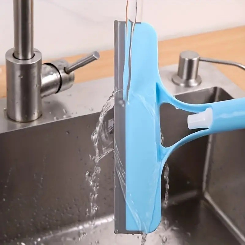 3-in-1 Window & Mirror Scraper Wiper with Removable Microfiber Cloth Cleaner