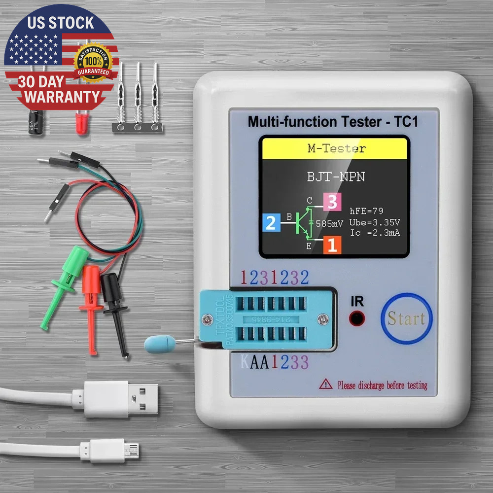 LCR TC1 1.8" TFT LCD Display Multi-Meter Transistor Tester Diode Triode Capacito