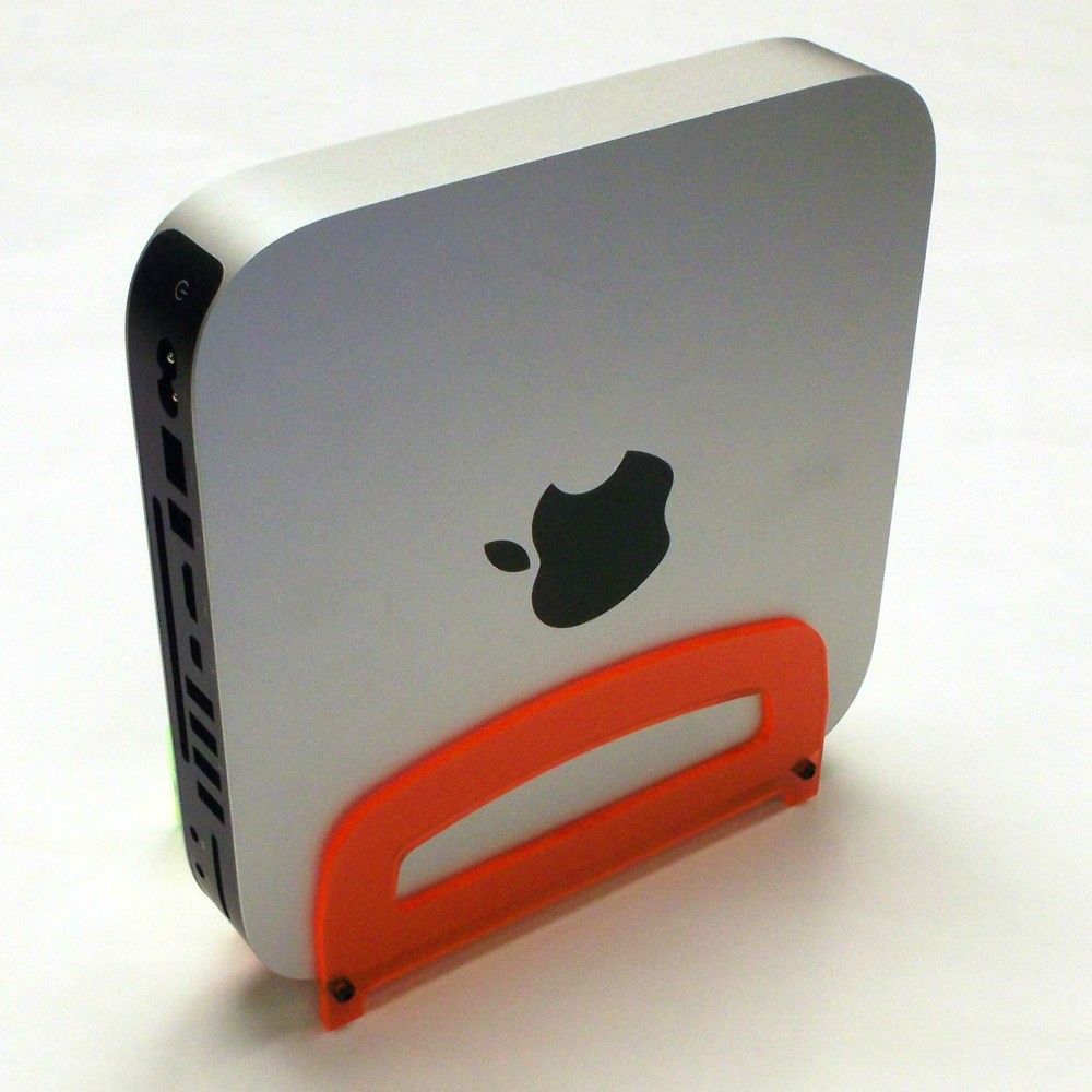 MINI MAC TIME CAPSULE RASBERRY RED APPLE ACRYLIC COMPUTER STAND 2010+