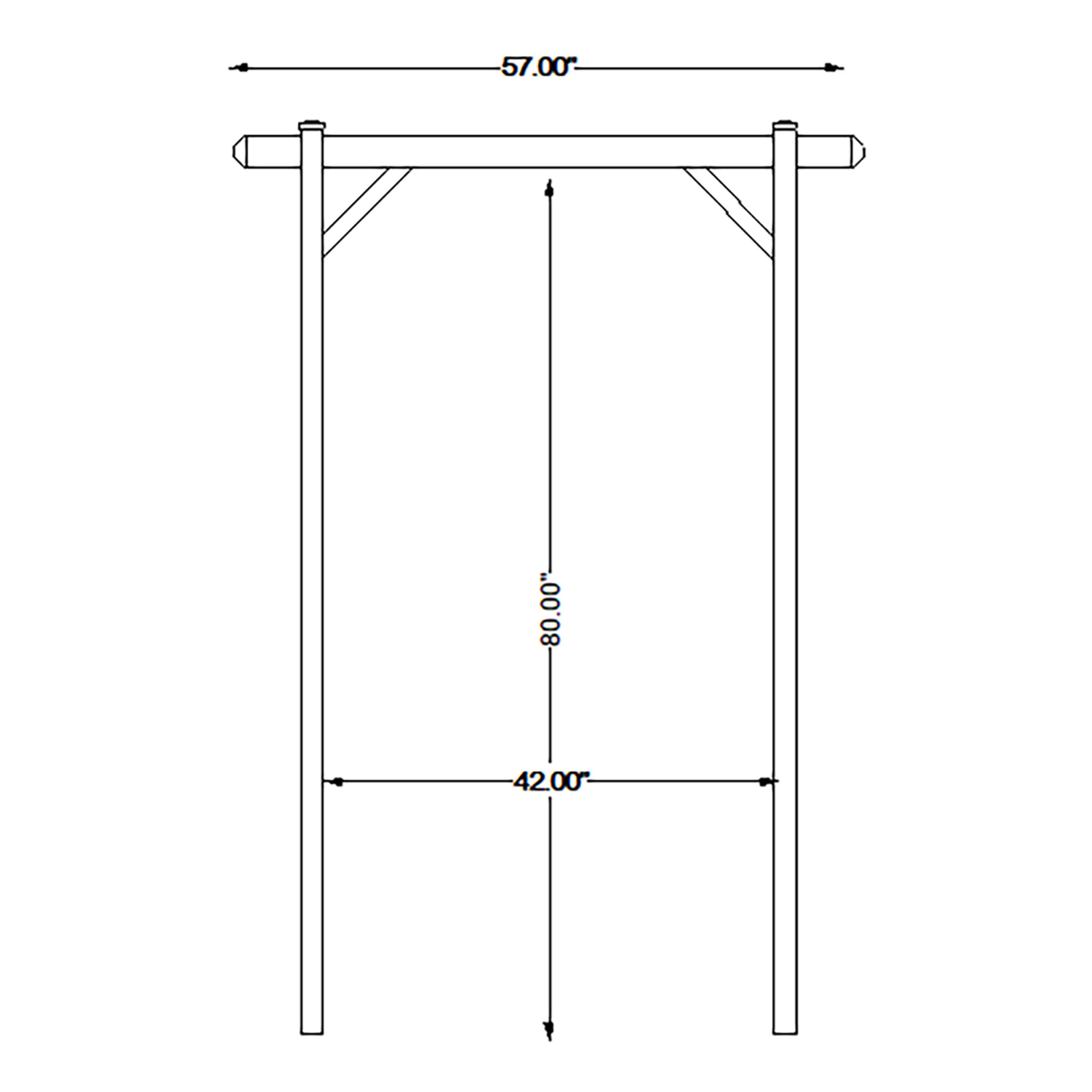 Dura-Trel Elmwood Arbor 57" x 84" PVC Outdoor Garden Arch Lattice Trellis, White
