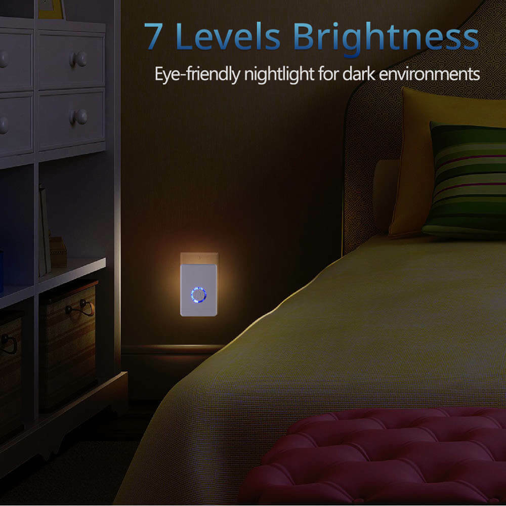 Wireless Doorbell Kit Waterproof 2 Push Button Transmitter 3 Receiver Plug Wihte