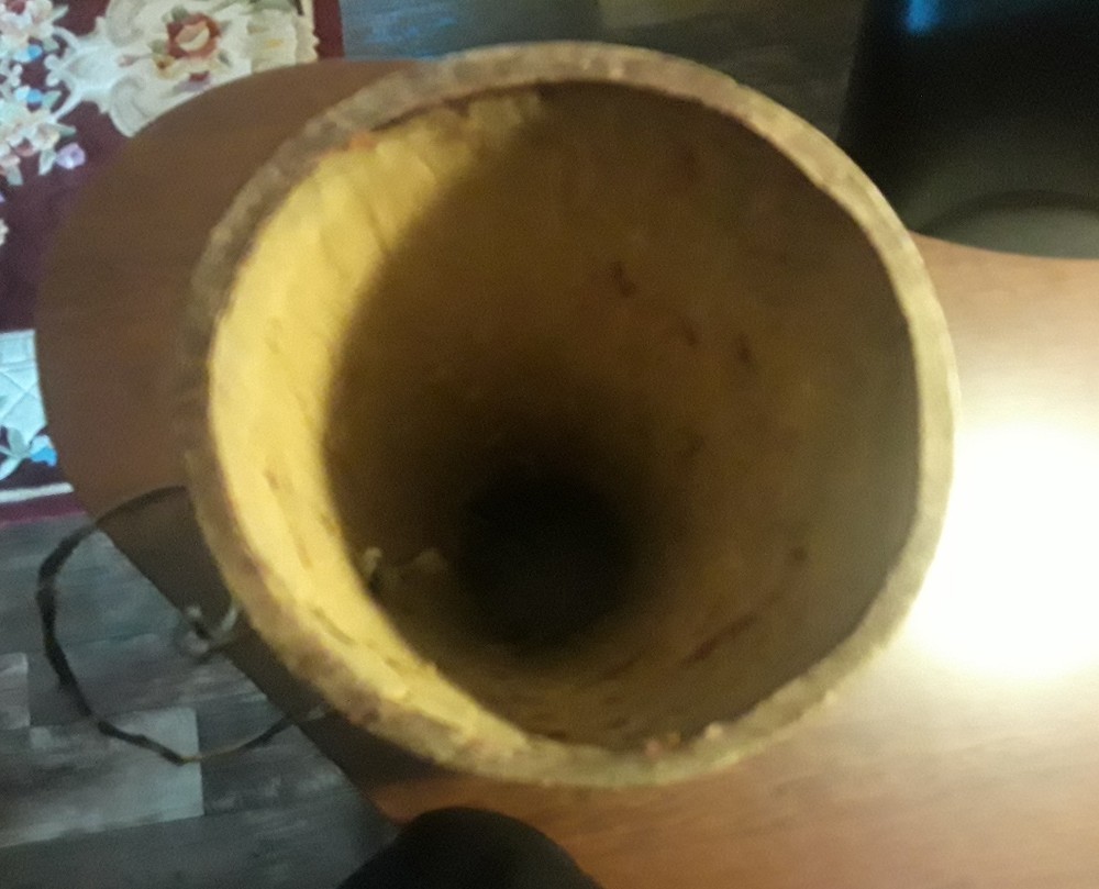 Authenic 17.5" × 8" Handmade South African Bongo Drum (Strap now broken)