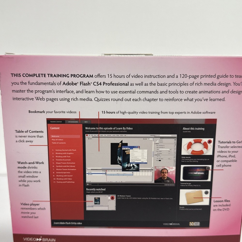 Adobe Flash CS4 Professional Learn by Video Training DVD-Rom Mac Windows Linux