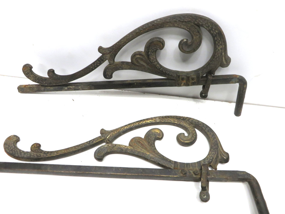 Antique Metal Scroll Curtain Holdbacks, Tiebacks