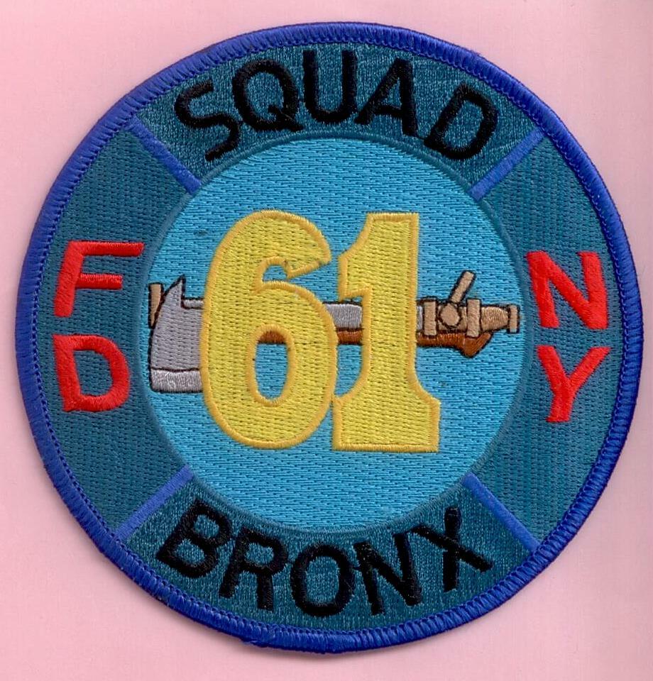 New York City Fire Dept Squad 61 Patch Round