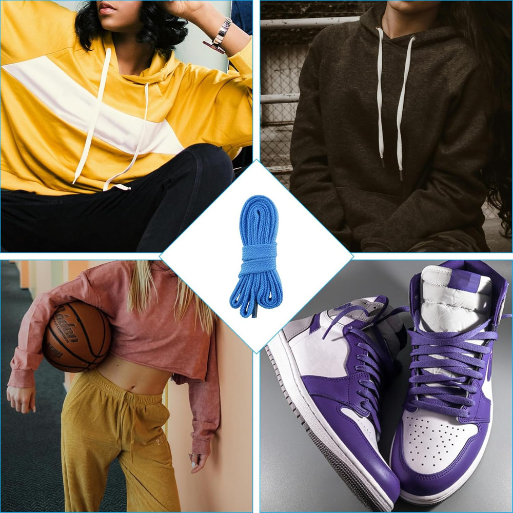 24Pcs Replacement Drawstring with Threaders for Sweatshirt Hoodie Strings Shorts