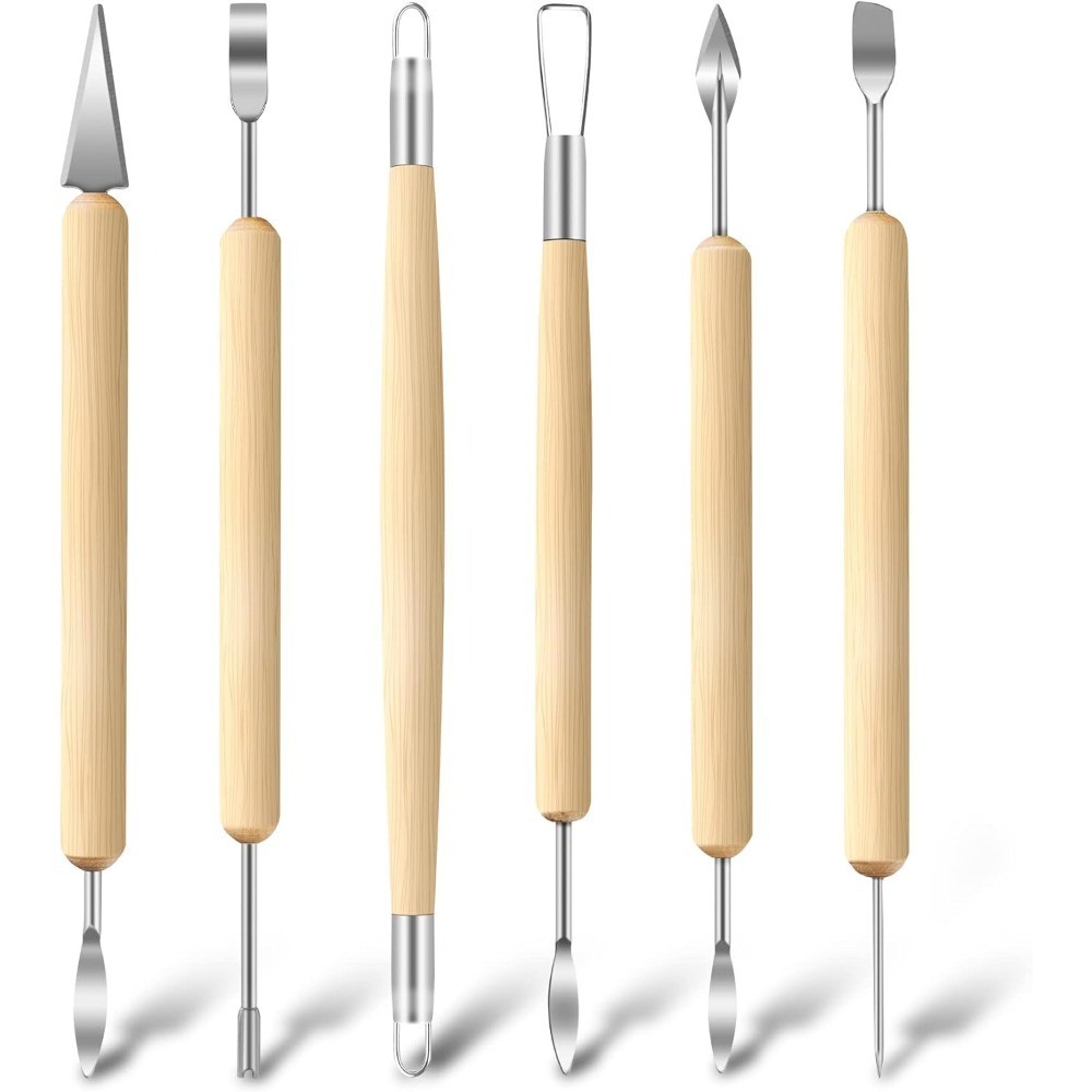 6 Piece Clay Tools Kit Pottery Sculpting Tools Polymer Modeling Cutters