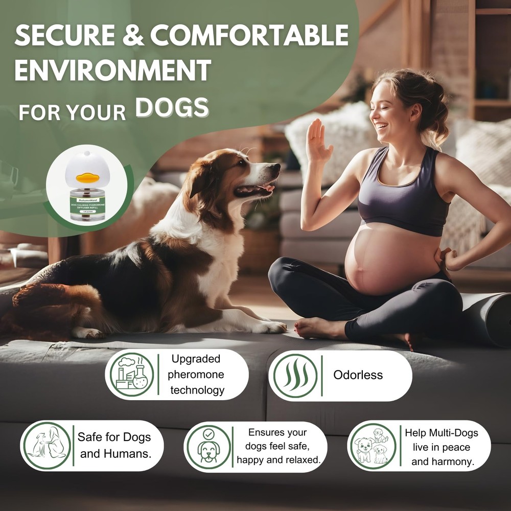 Dog Pheromone Calming Diffuser Kit, Pet Diffuser Kit (2 Plug-in + 4 Packs 48m...