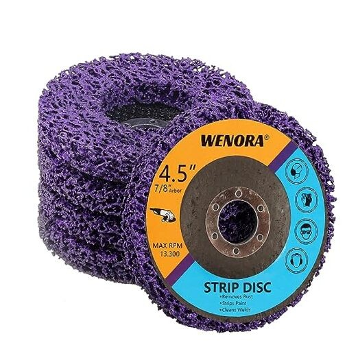 5 Pack Strip Discs Stripping Wheel for Angle Grinder, 4-1/2" x 7/8" Rust