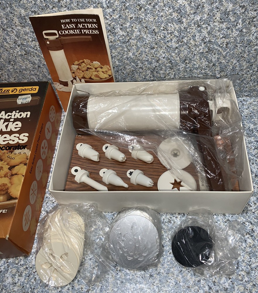 Hutzler Gerda Easy Action Cookie Press Discs Nozzle Tips + Extras W. Germany 🍪