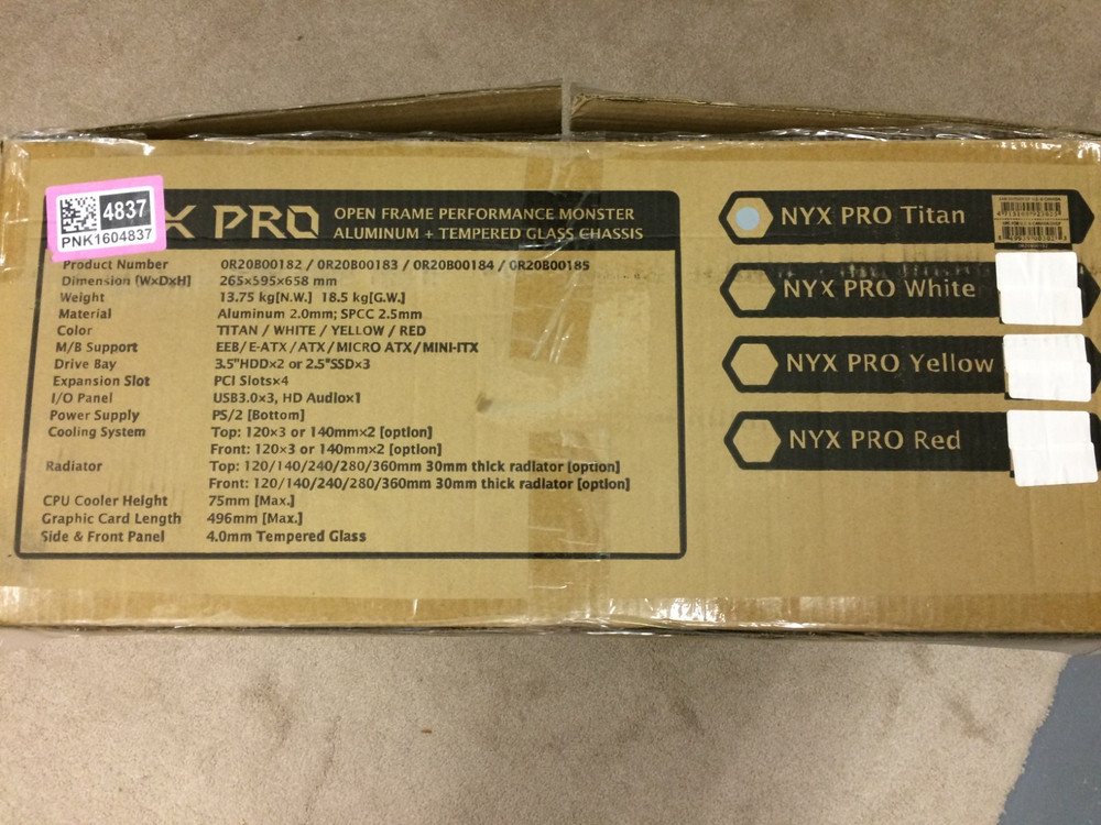 NYX Pro Titan Raijintek Open Frame Performance Computer Tower Case,Black,Aluminu
