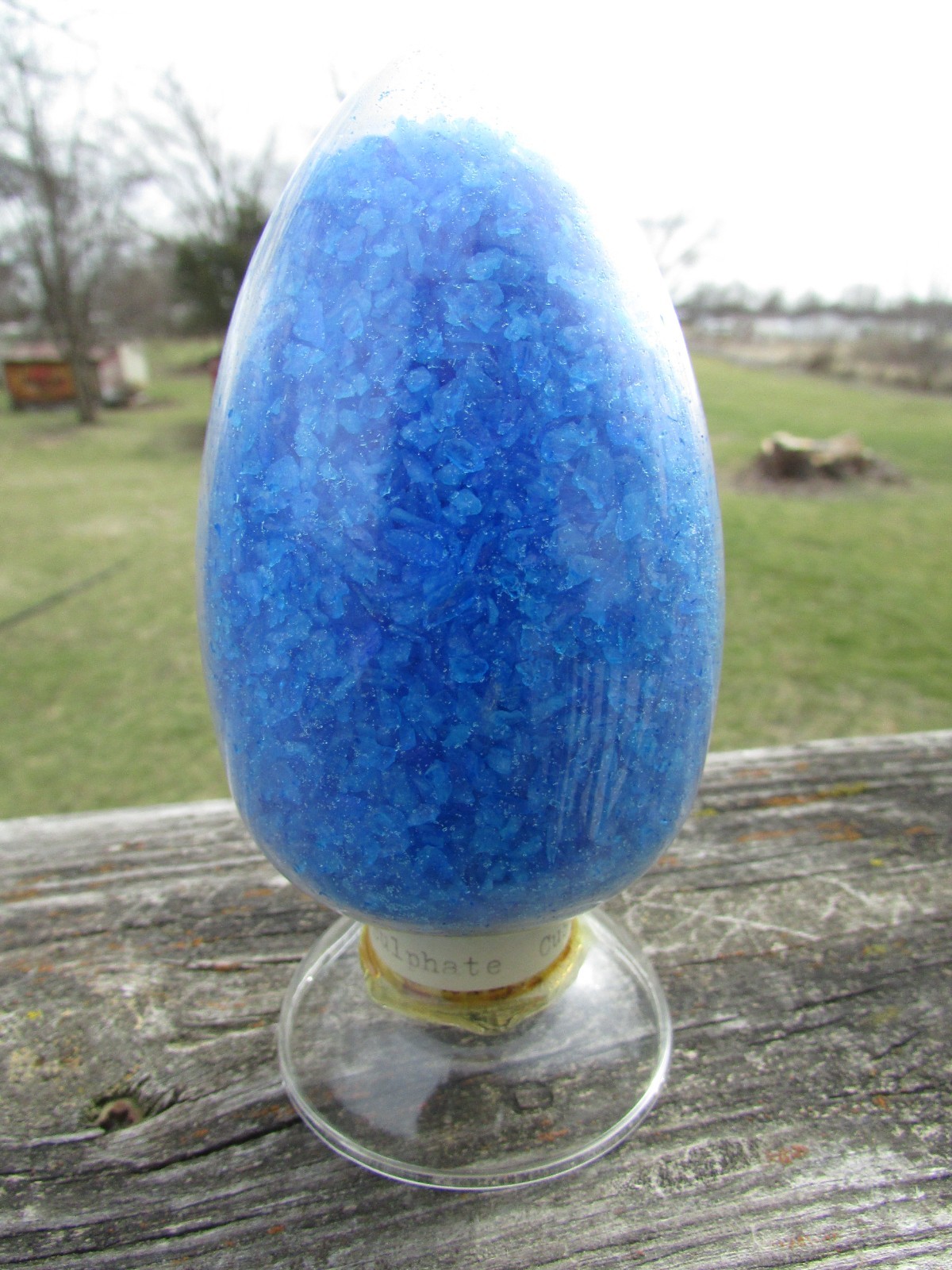 COPPER SULPHATE Show Bottle DISPLAY Dome LABORATORY APOTHECARY SCIENCE Chemical