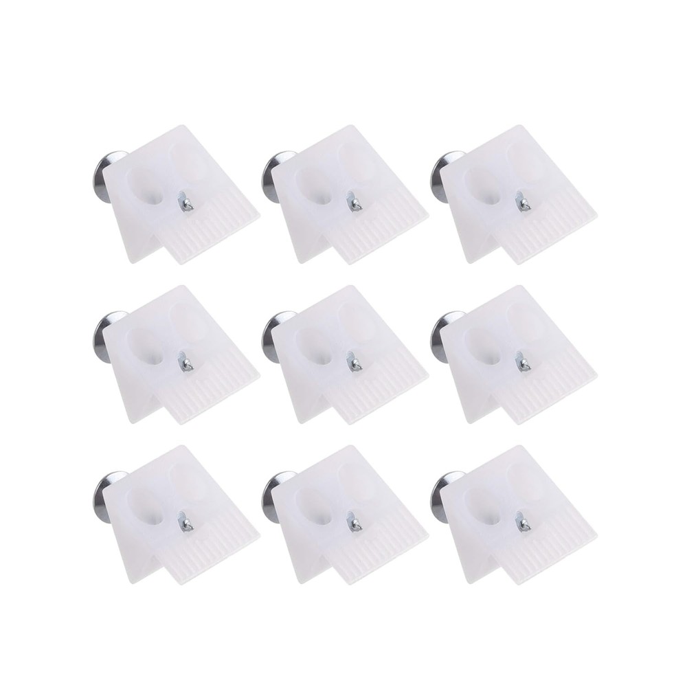 100 PCS 13mm White Small Back Plate Buckle Plastic Corner Code With Screws Kit