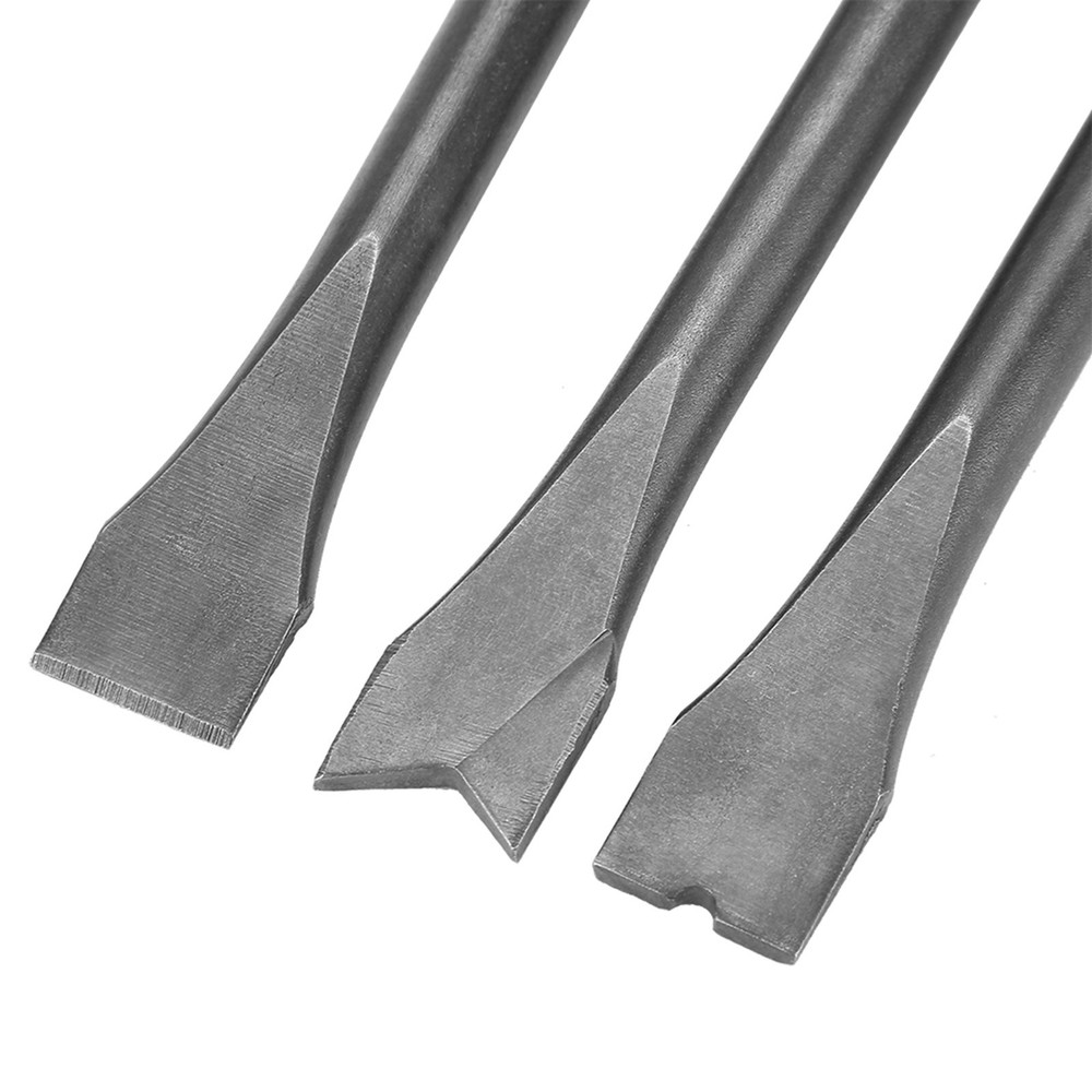 3pcs Air Hammer Chisel Extra Long Round Shank Pneumatic Hammer Bit Tools Part