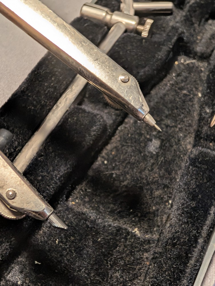 Vintage RIEFLER 6" Drawing Compass Drafting Engineering Tools in plastic case