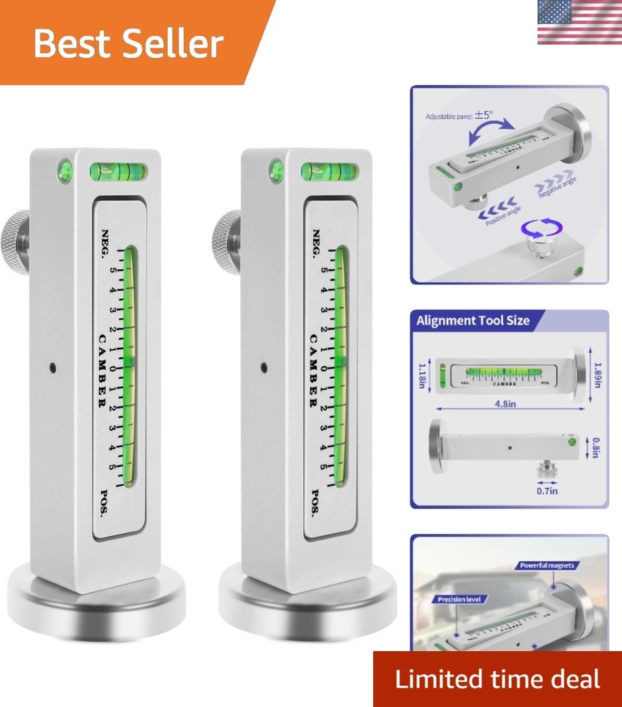 2 Pack Adjustable Magnetic Camber Gauge Tool - Precision Wheel Alignment