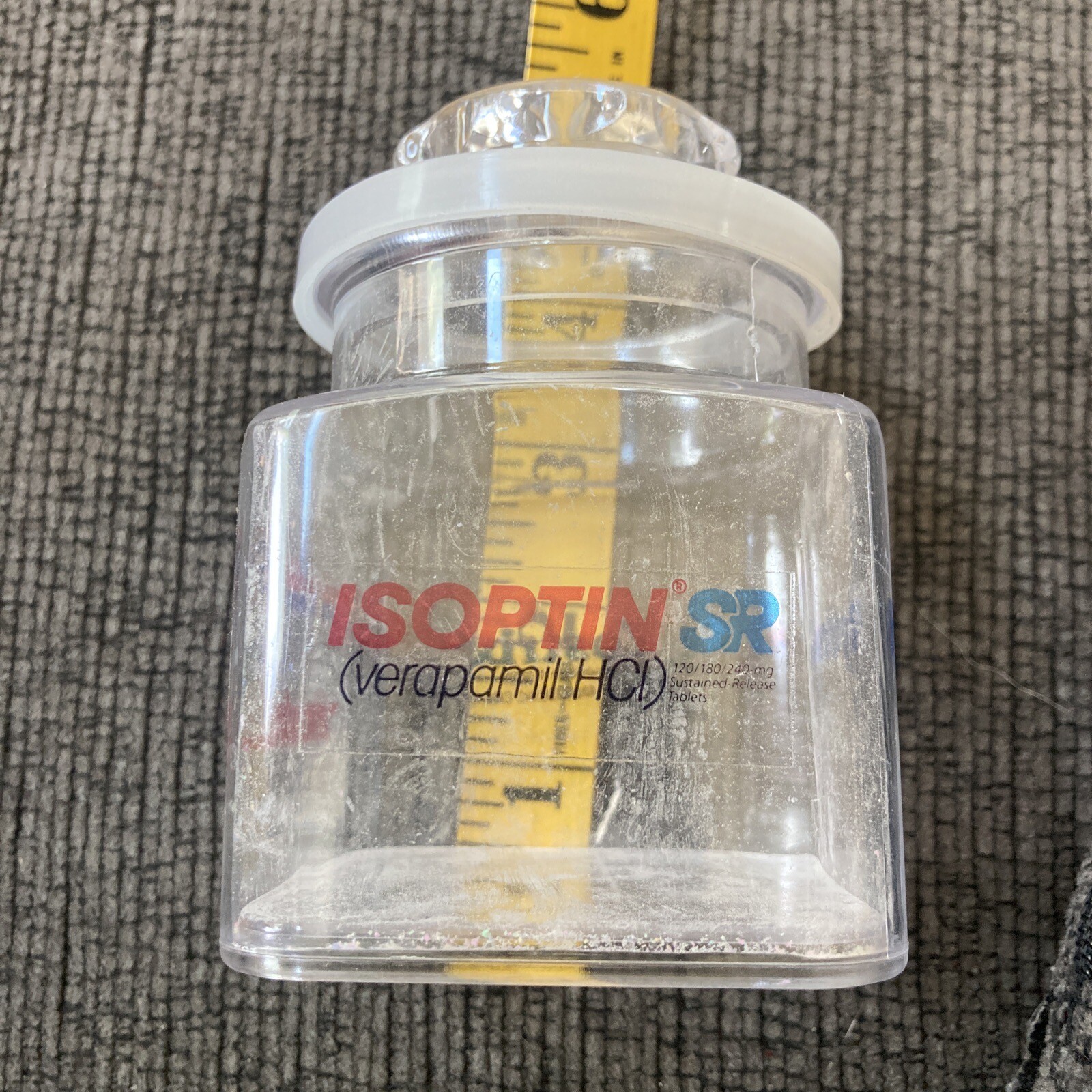 RARE '80s Vintage VICODIN Rythmal Zostrix Isoptin Plastic Jar Drug Promo 4 Inche