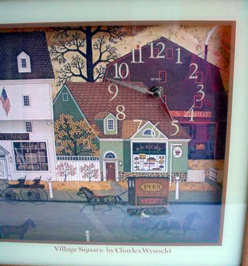 Charles Wysocki Village Square Clock