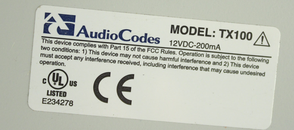 AUDIOCODES TX100 MIRROR PORT UNIT -NO POWER ADAPTER